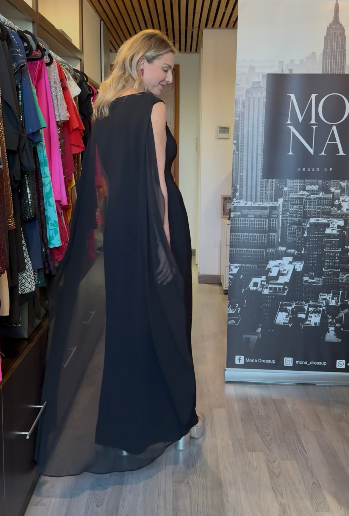 vestido largo negro