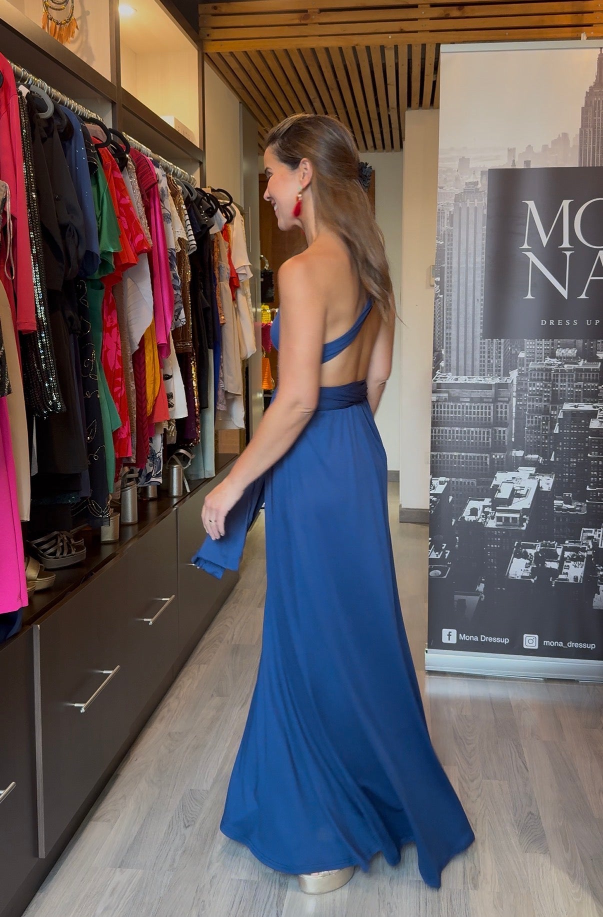 VESTIDO LARGO ESTELA AZUL MARINO