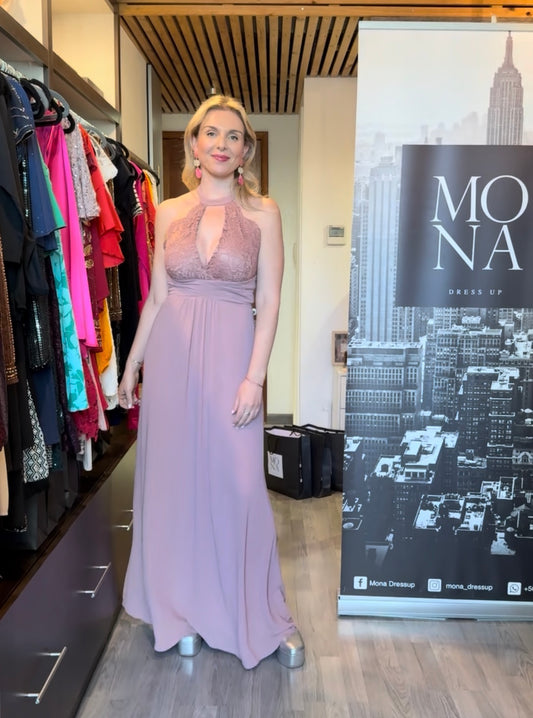 VESTIDO LARGO MONICA PALO ROSA