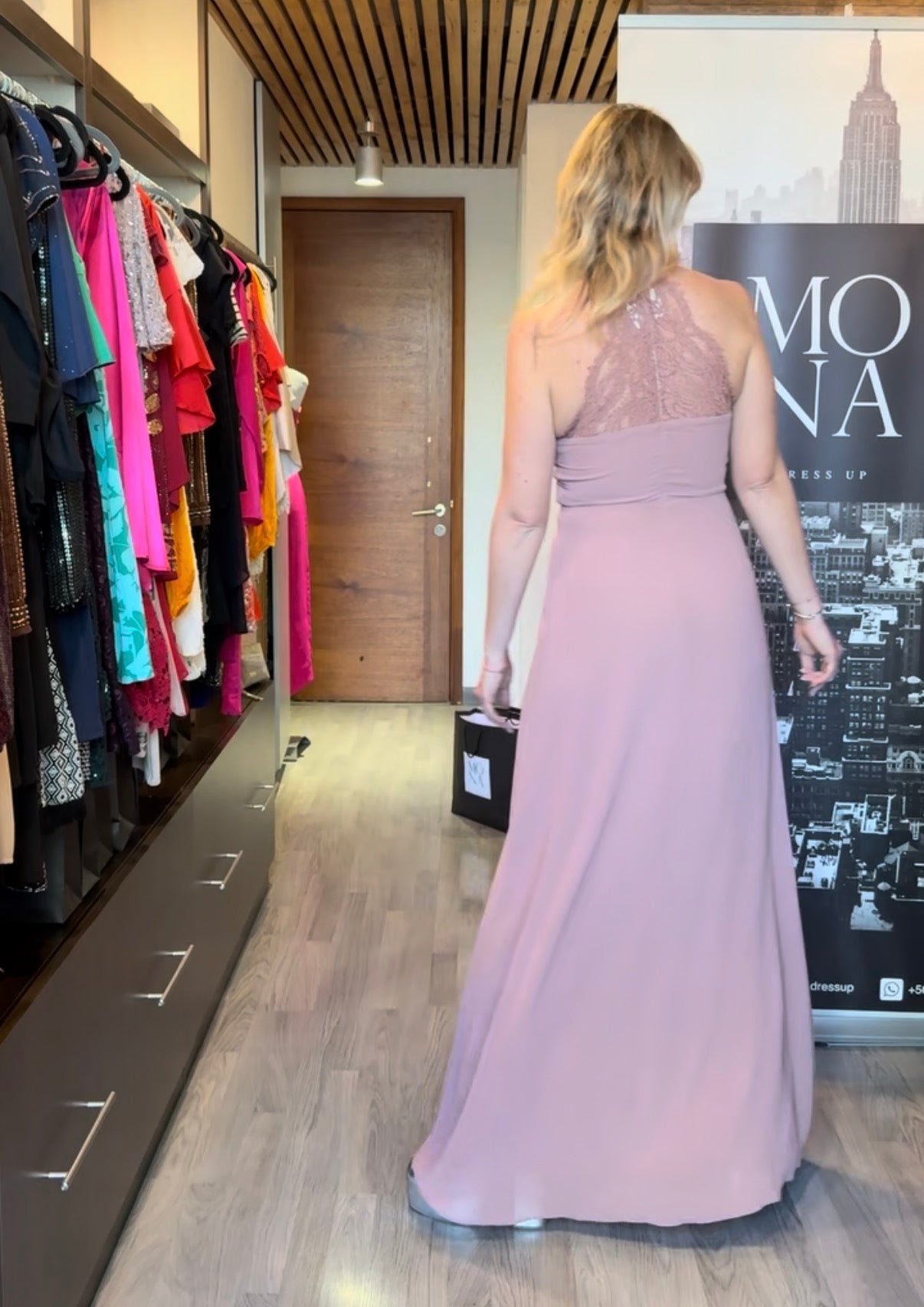 VESTIDO LARGO MONICA PALO ROSA