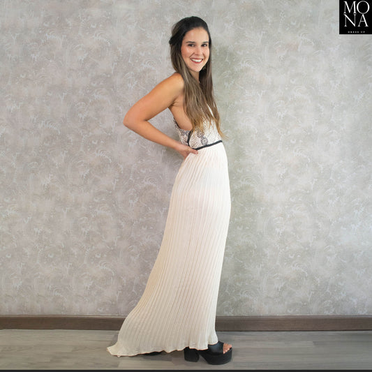 VESTIDO LARGO AILEN CREMA