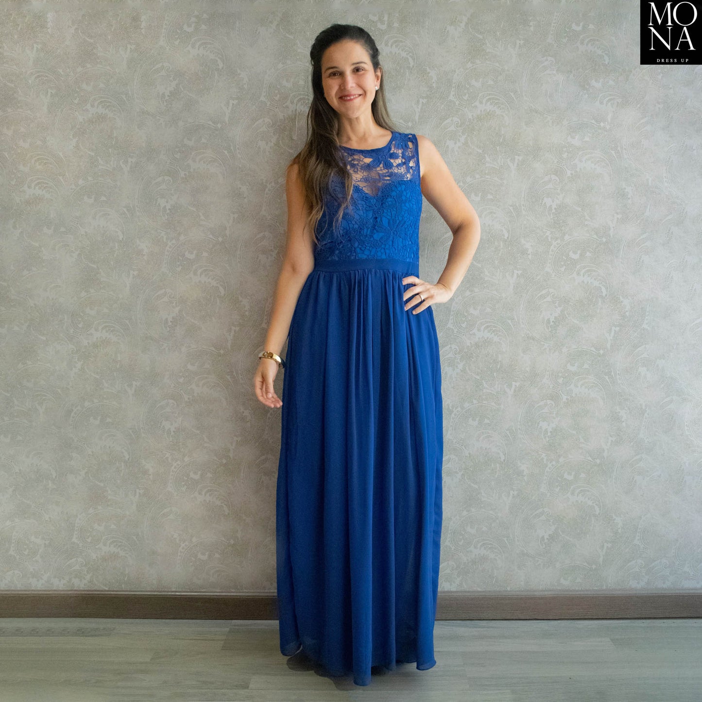 VESTIDO LARGO CAROLA AZUL