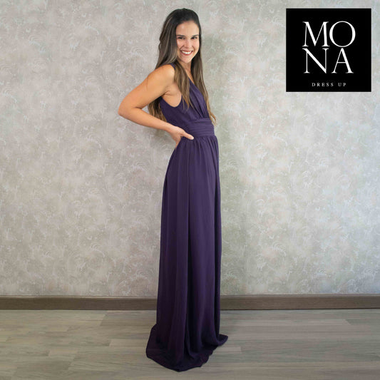 VESTIDO LARGO ELISA MORADO