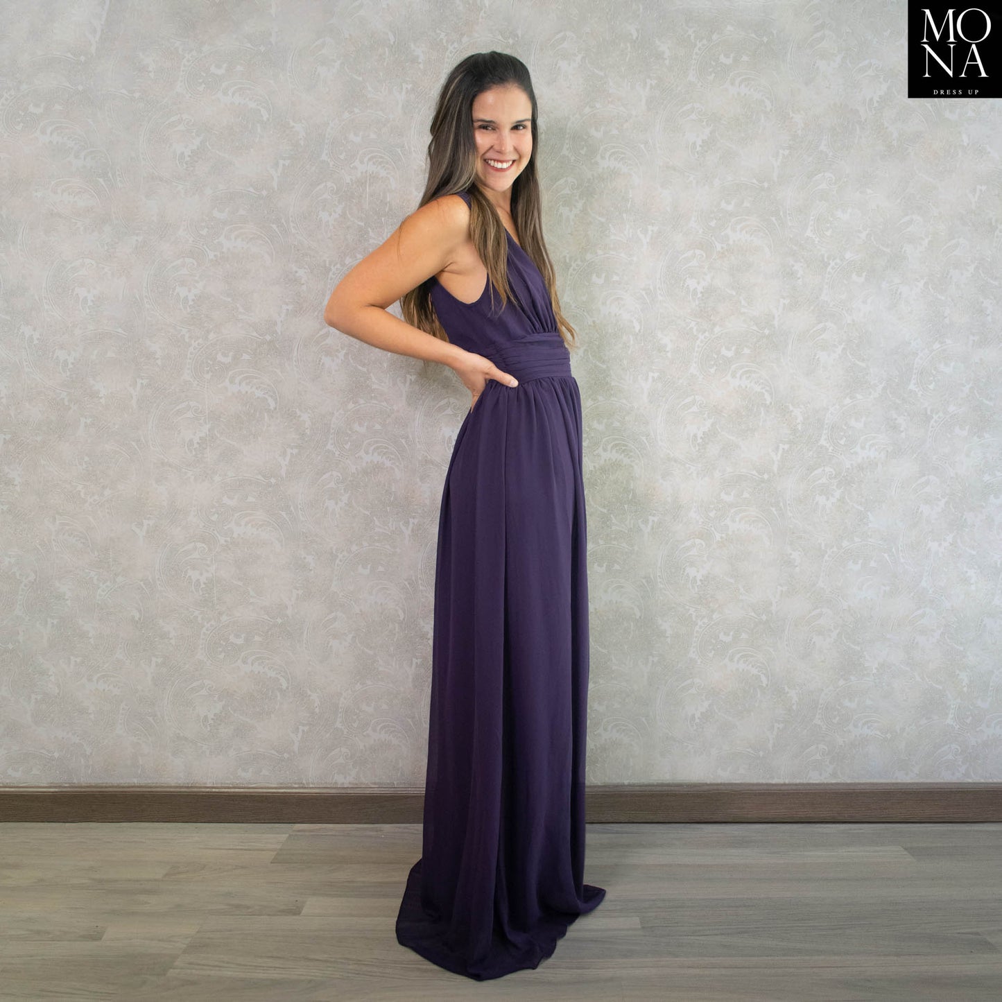 VESTIDO LARGO ELISA MORADO