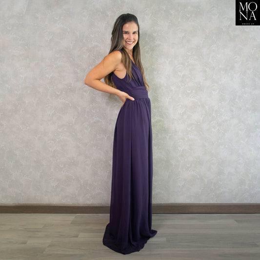 VESTIDO LARGO ELISA MORADO