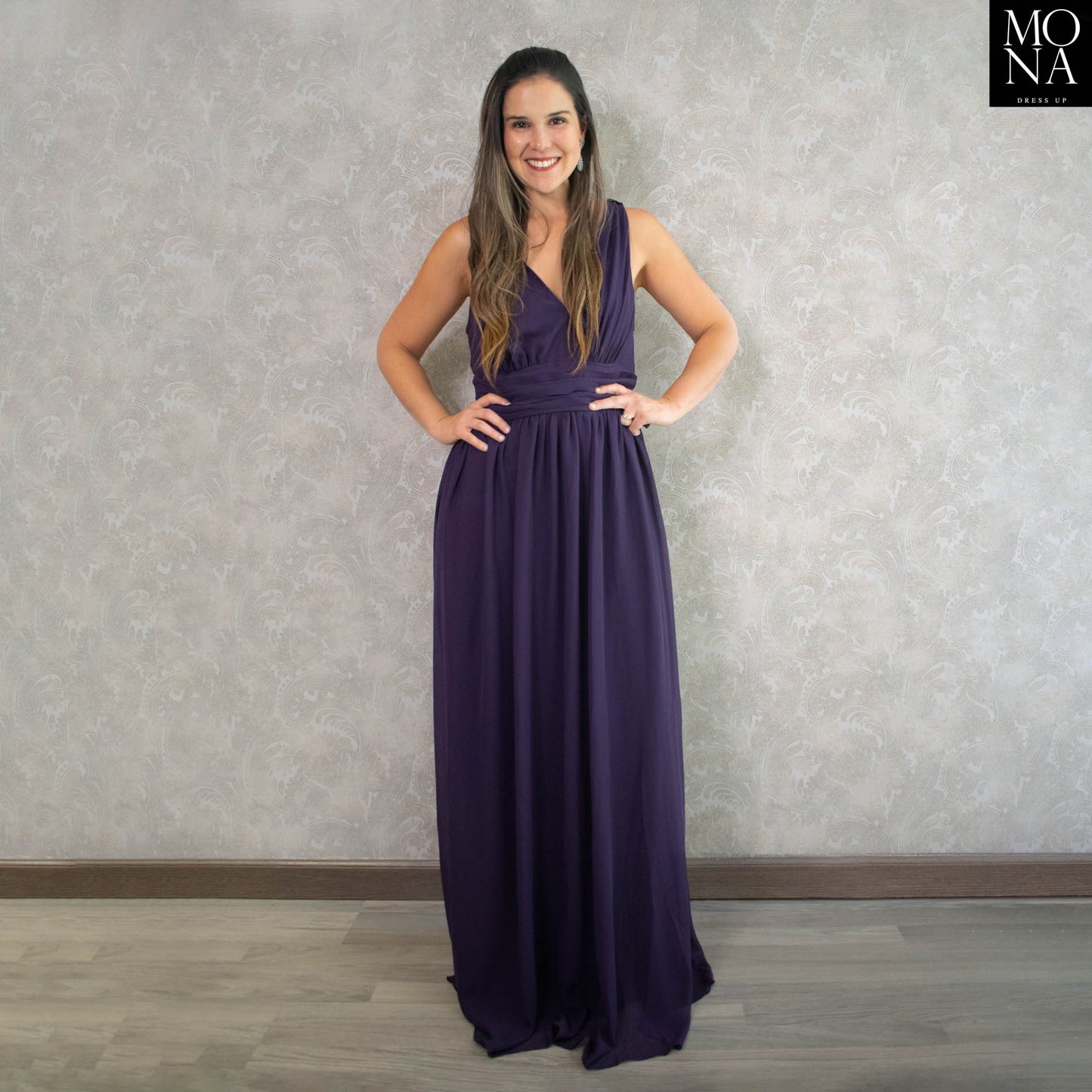 VESTIDO LARGO ELISA MORADO