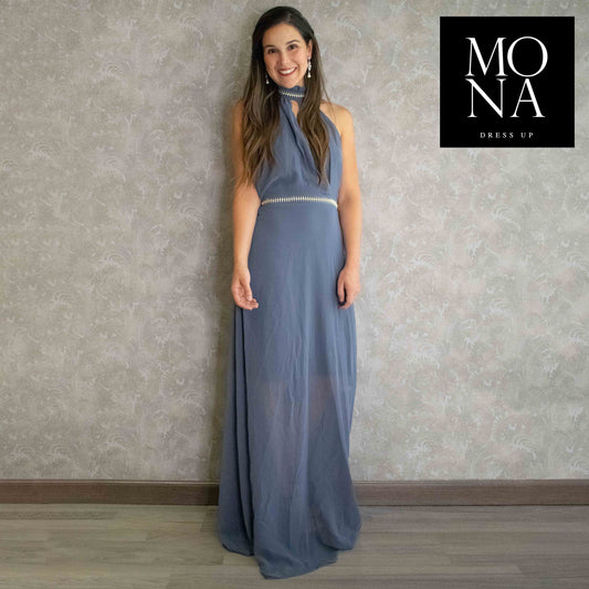 VESTIDO LARGO AINHOA GRIS