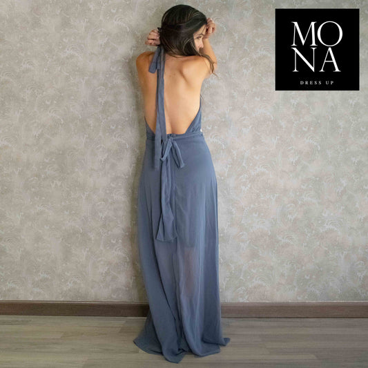 VESTIDO LARGO AINHOA GRIS
