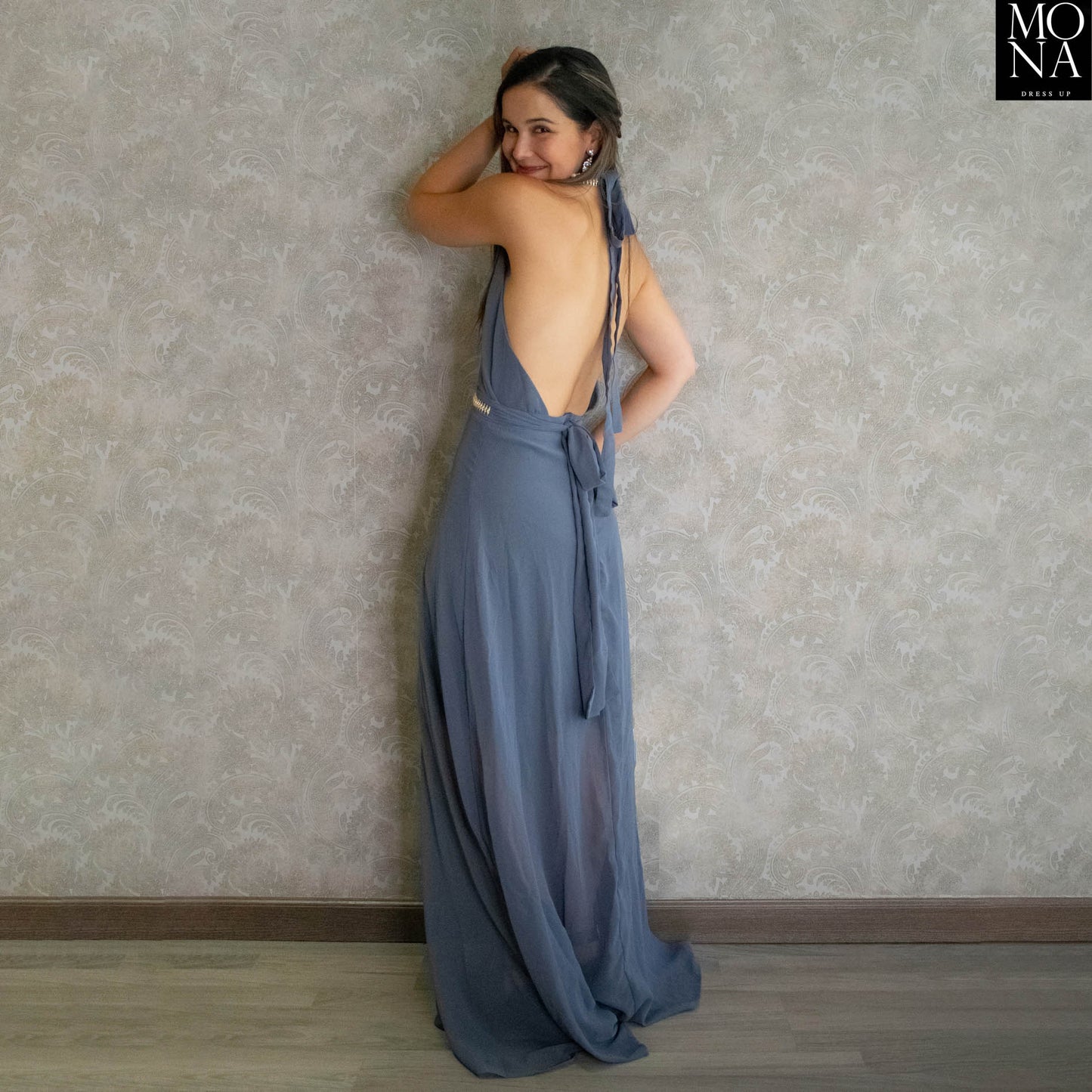 VESTIDO LARGO AINHOA GRIS