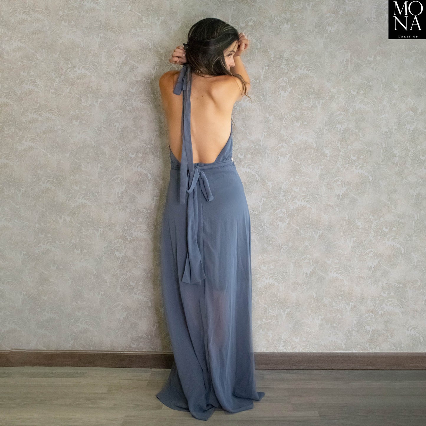 VESTIDO LARGO AINHOA GRIS