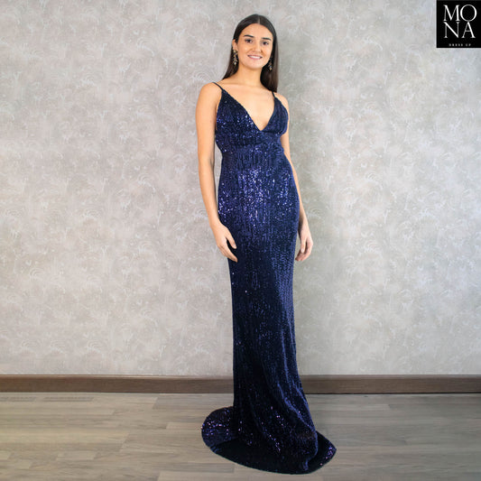 VESTIDO LARGO GABRIELA AZUL