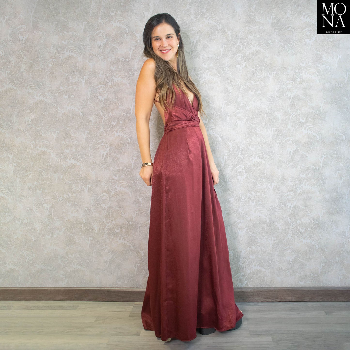 VESTIDO LARGO PILAR BURDEO