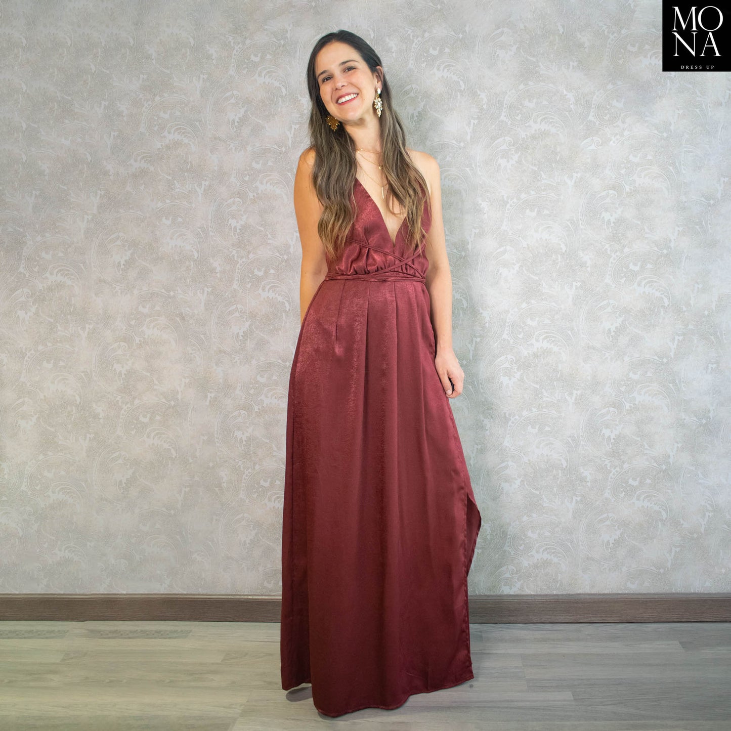 VESTIDO LARGO PILAR BURDEO