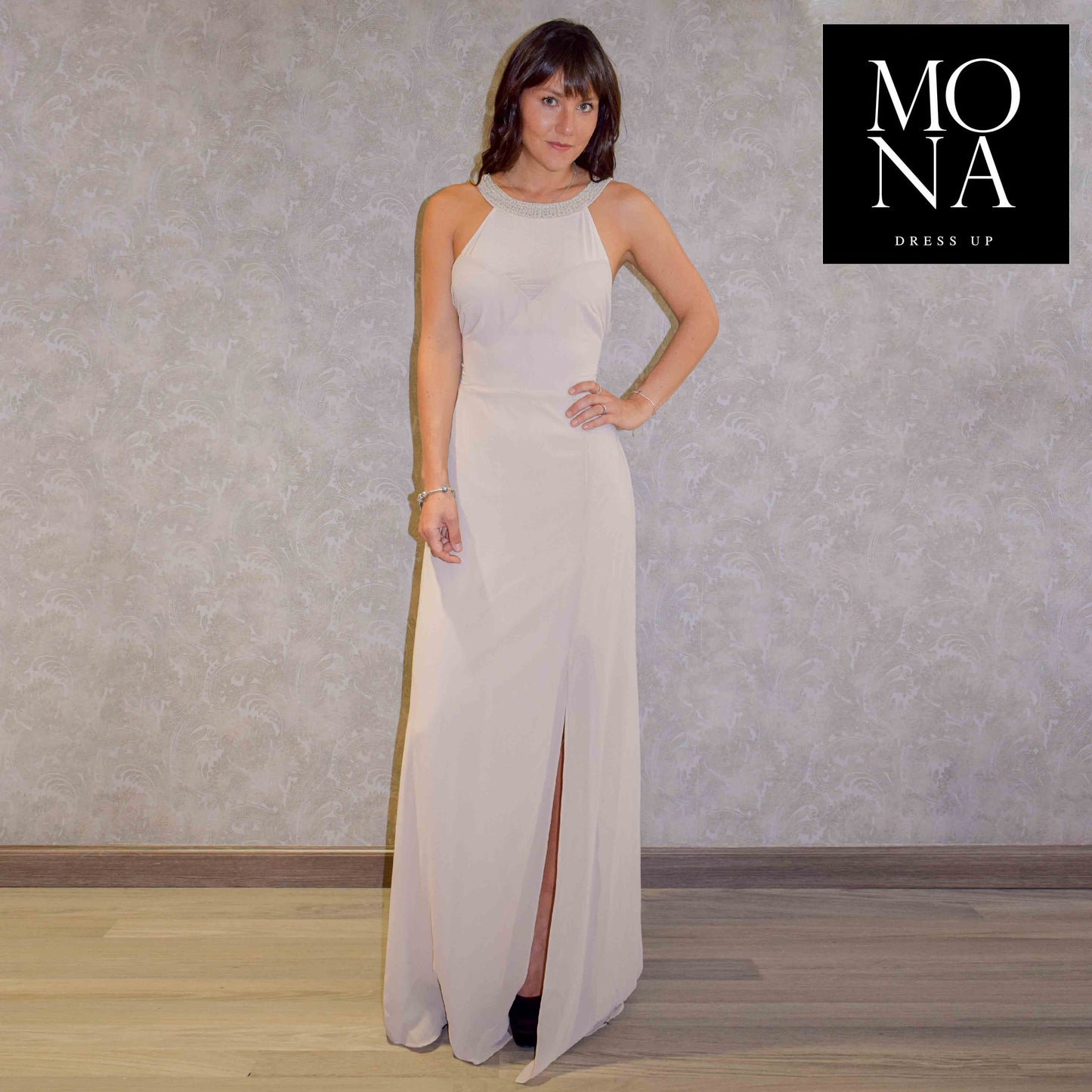 VESTIDO LARGO ZILA BEIGE