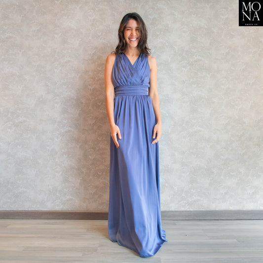 VESTIDO LARGO PALOMA AZUL VELA