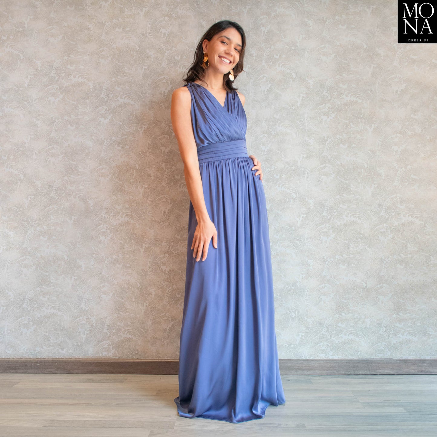 VESTIDO LARGO PALOMA AZUL VELA