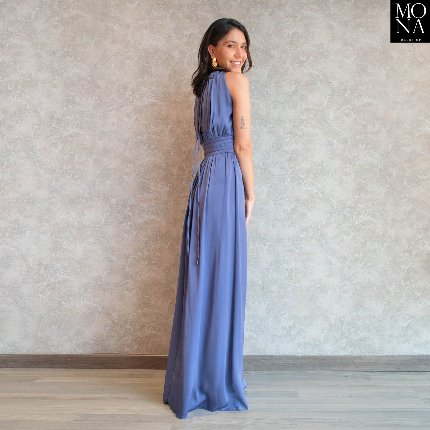 VESTIDO LARGO PALOMA AZUL VELA