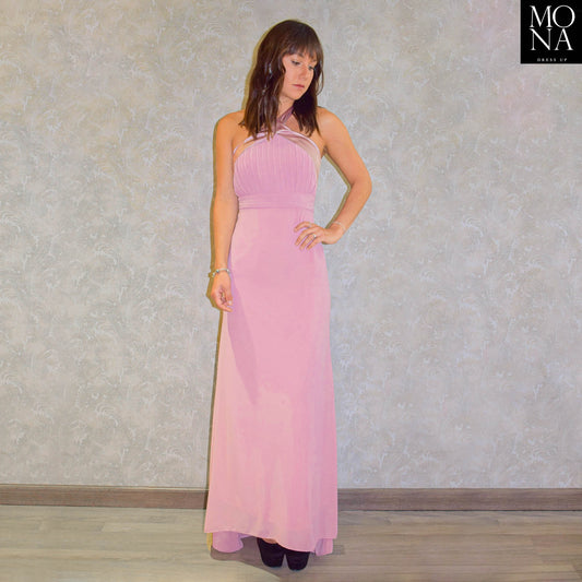 VESTIDO LARGO SERENA ROSADO