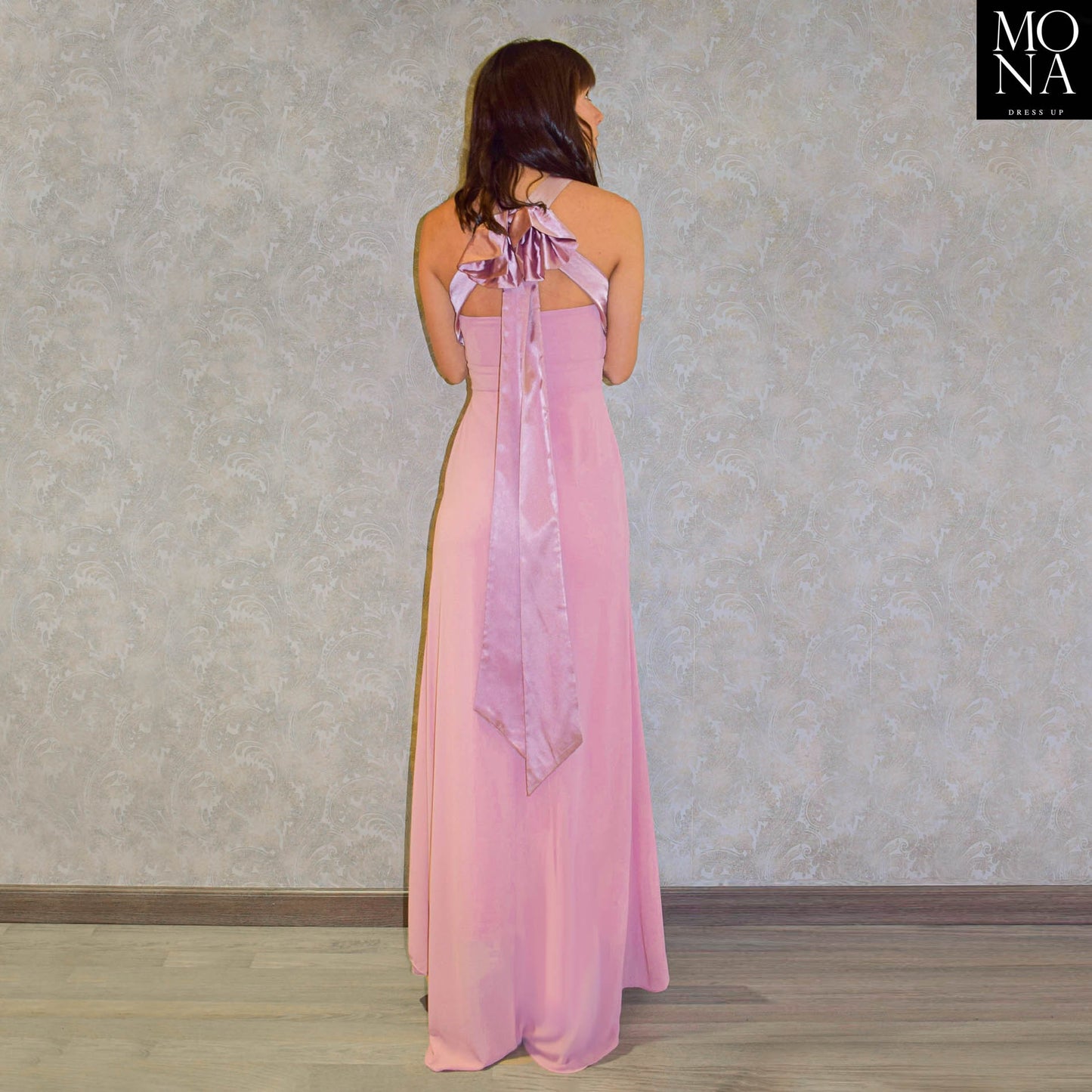 VESTIDO LARGO SERENA ROSADO
