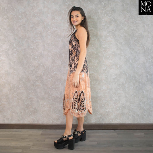 VESTIDO MIDI MARGARITA DAMASCO