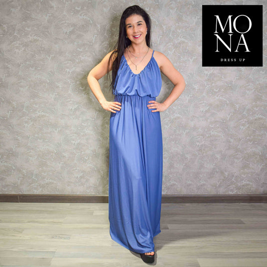 VESTIDO LARGO VALERIA AZUL VELA