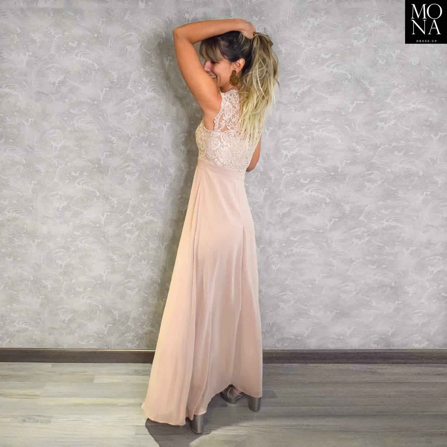 VESTIDO LARGO ASUNCION BEIGE