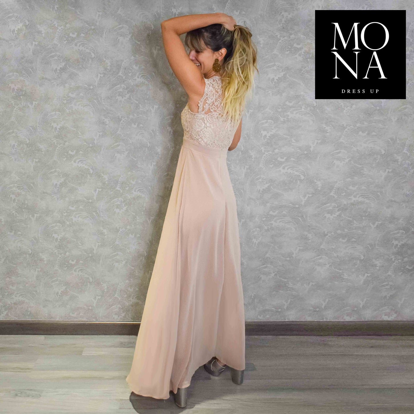 VESTIDO LARGO ASUNCION BEIGE