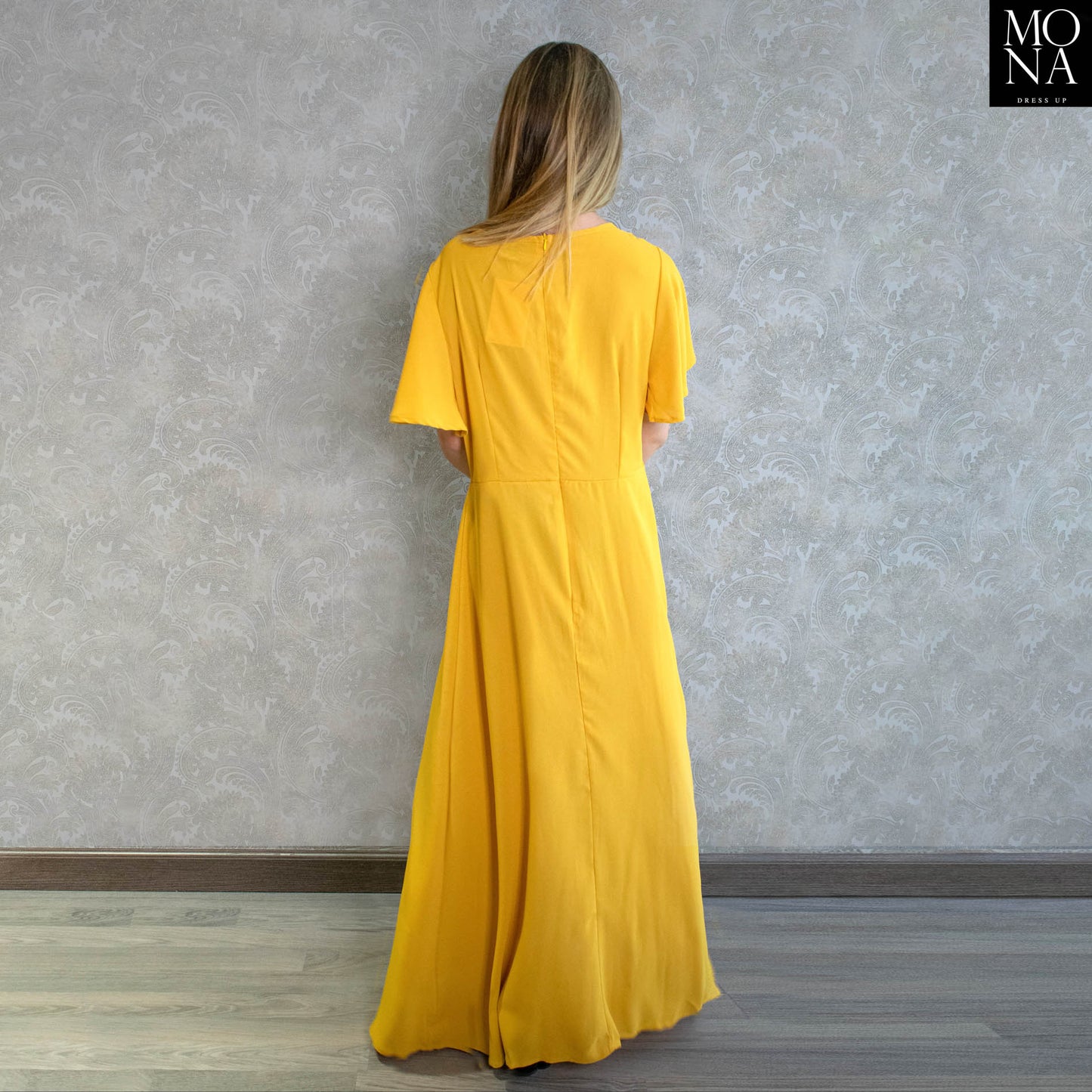 VESTIDO LARGO ANTONIA AMARILLO MOSTAZA