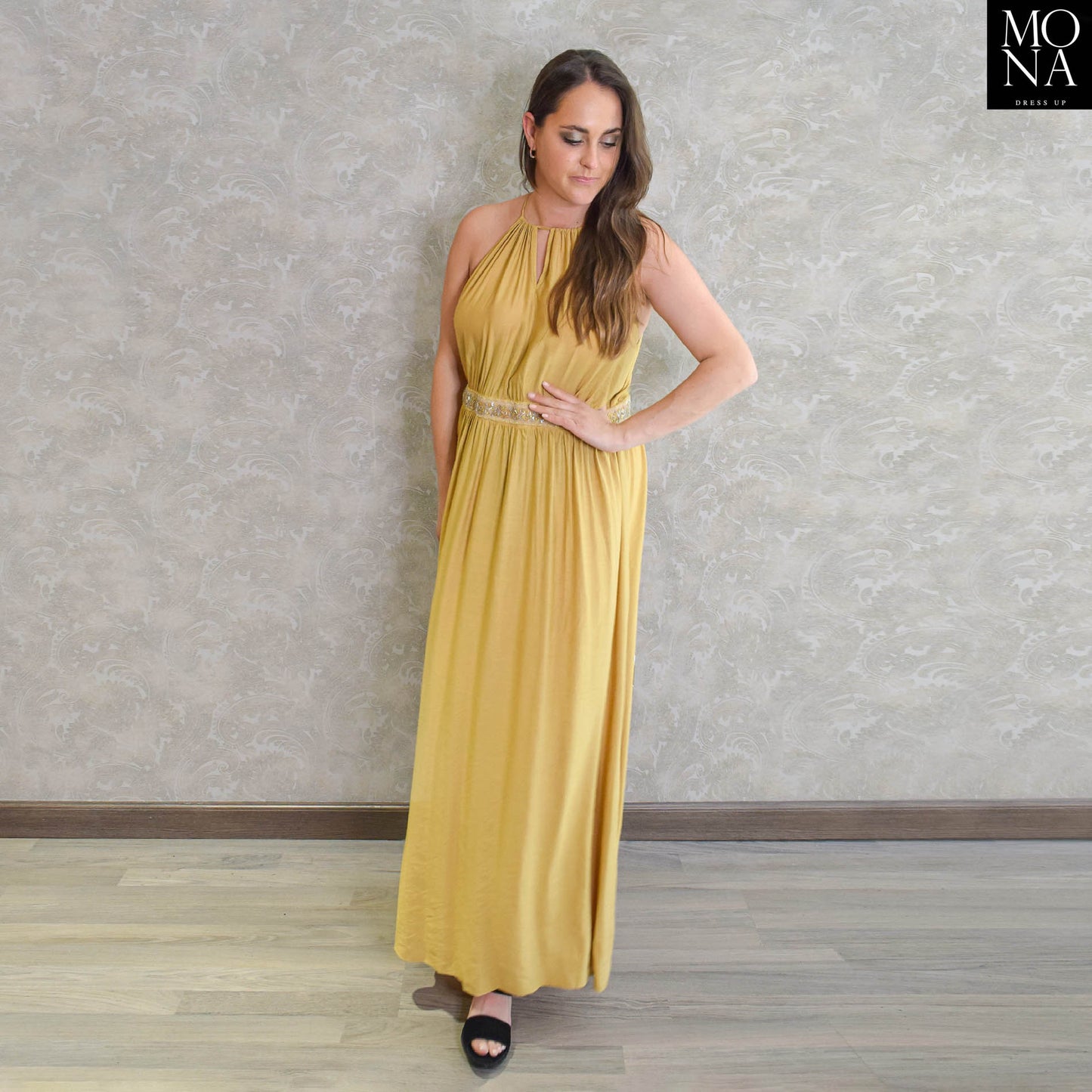 VESTIDO LARGO ROCIO AMARILLO