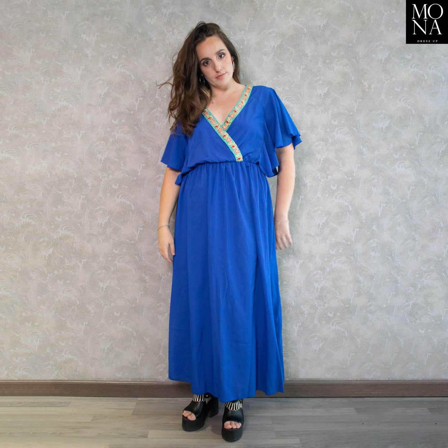 VESTIDO LARGO PAZ AZUL