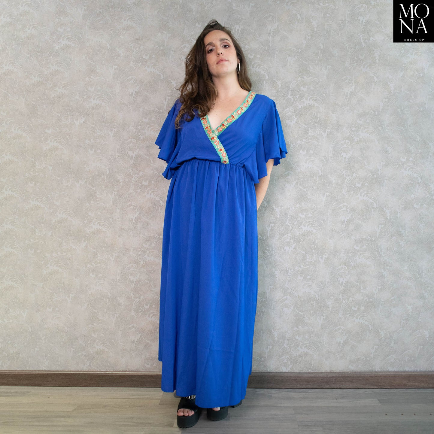 VESTIDO LARGO PAZ AZUL