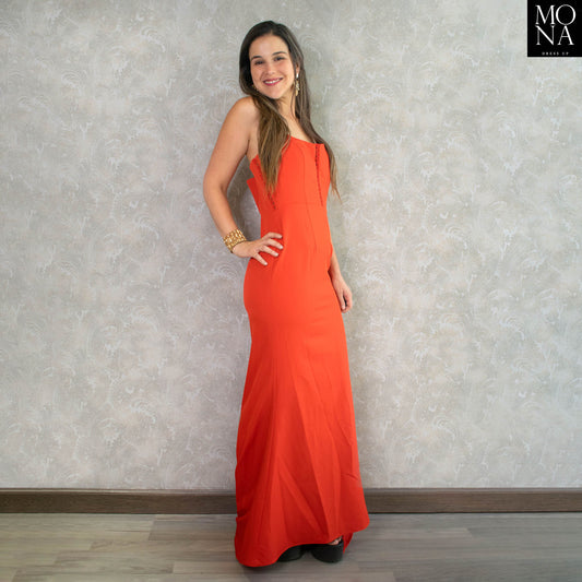 VESTIDO LARGO SELENA ROJO