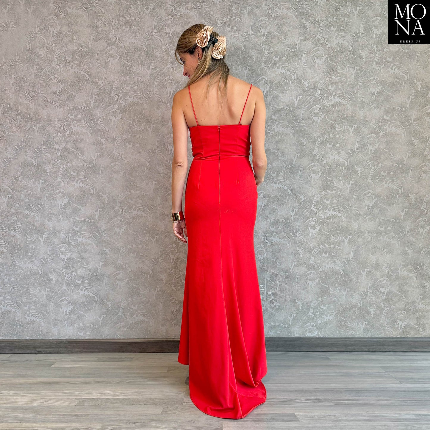 VESTIDO LARGO SELENA ROJO