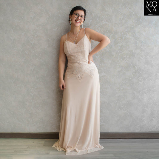 VESTIDO LARGO MARIA CREMA