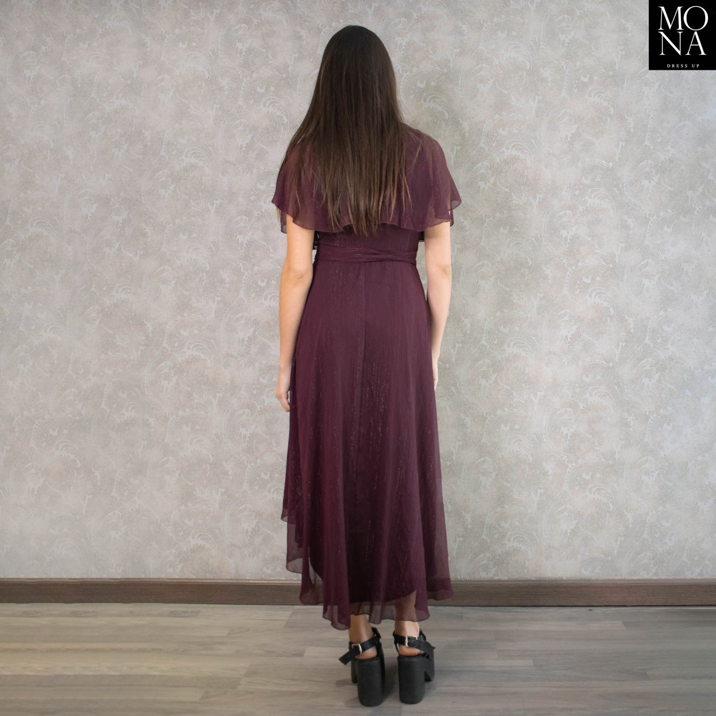 VESTIDO MIDI MILA BERENJENA