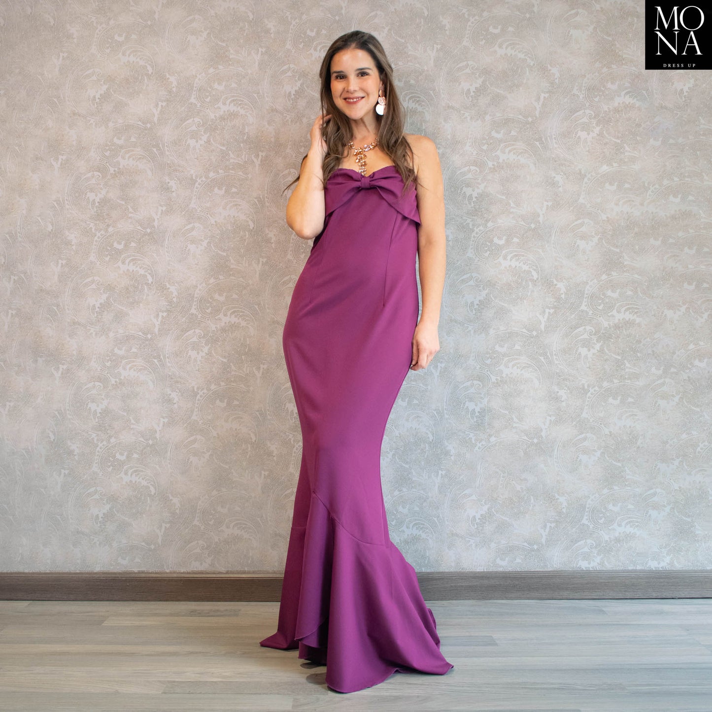 VESTIDO LARGO GERMAINE PÚRPURA