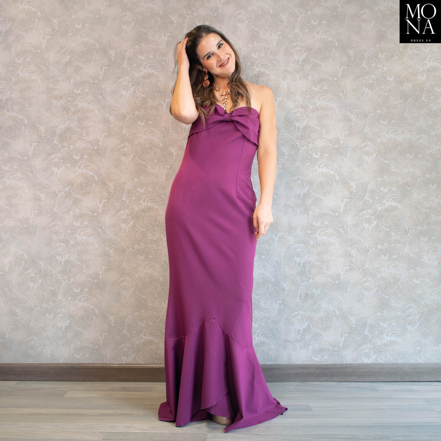 VESTIDO LARGO GERMAINE PÚRPURA