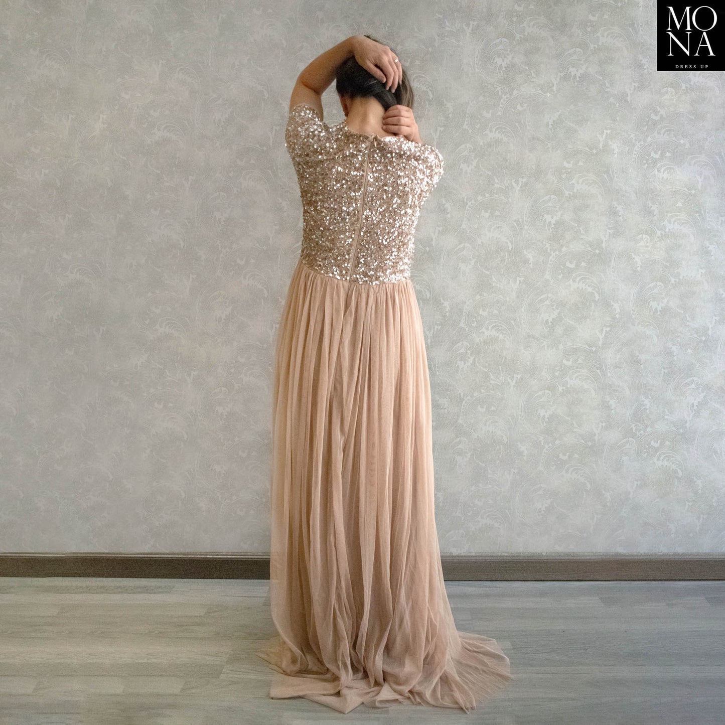 VESTIDO LARGO NICOLETTA TOSTADO