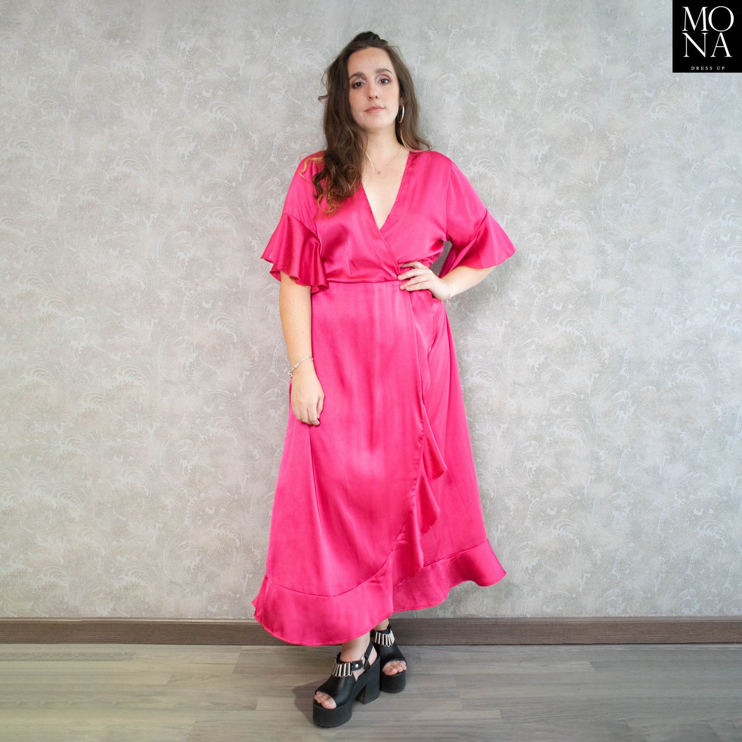 VESTIDO LARGO AURORA FUCSIA