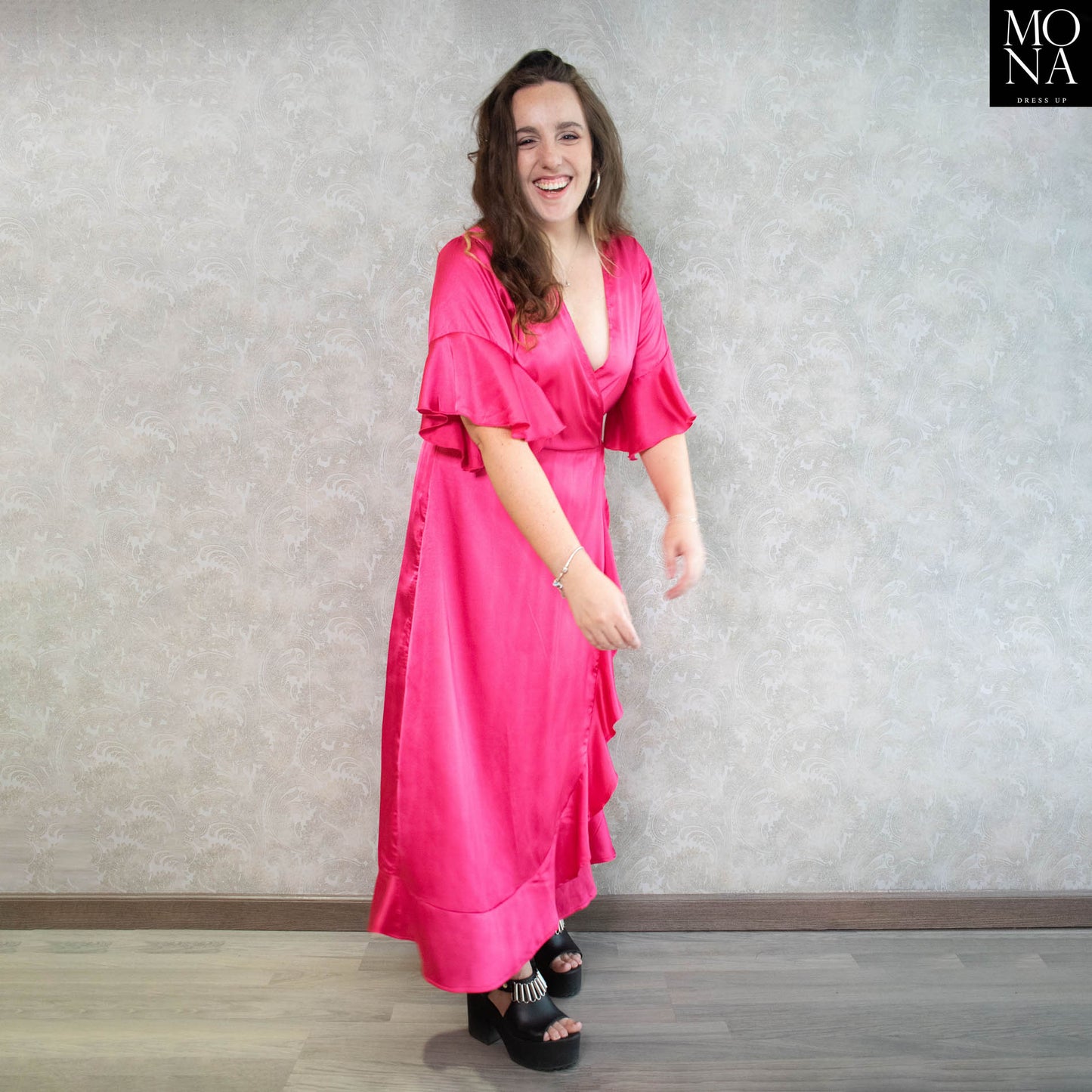 VESTIDO LARGO AURORA FUCSIA