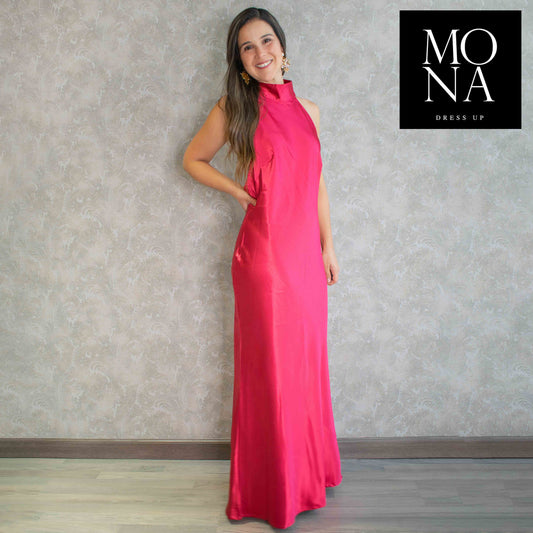 VESTIDO LARGO LUNA FUCSIA