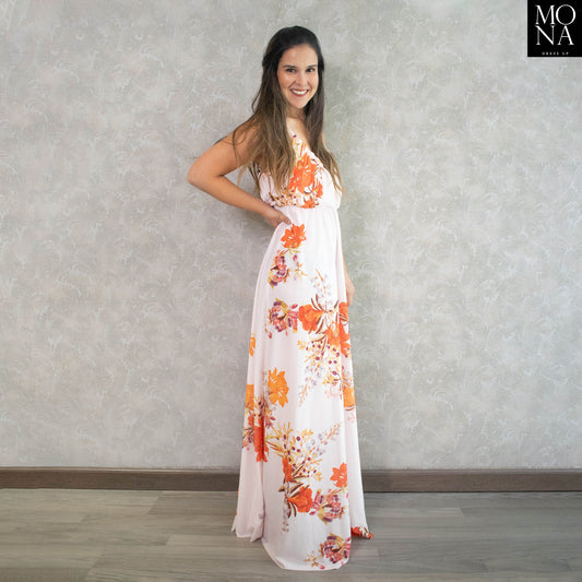 vestido largo con flores 