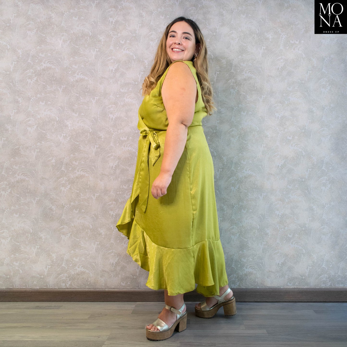 VESTIDO LARGO GRACIA VERDE PISTACHO