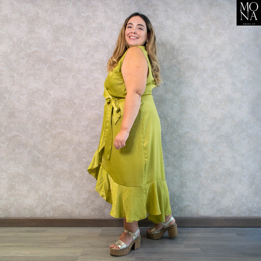 VESTIDO LARGO GRACIA VERDE PISTACHO