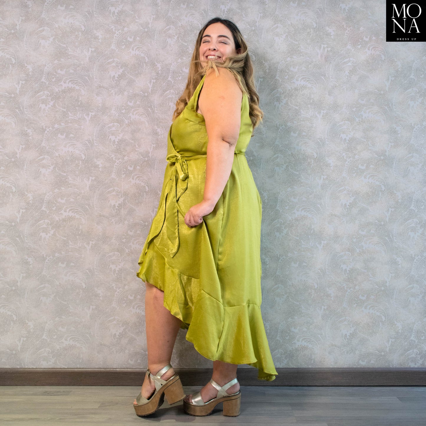 VESTIDO LARGO GRACIA VERDE PISTACHO