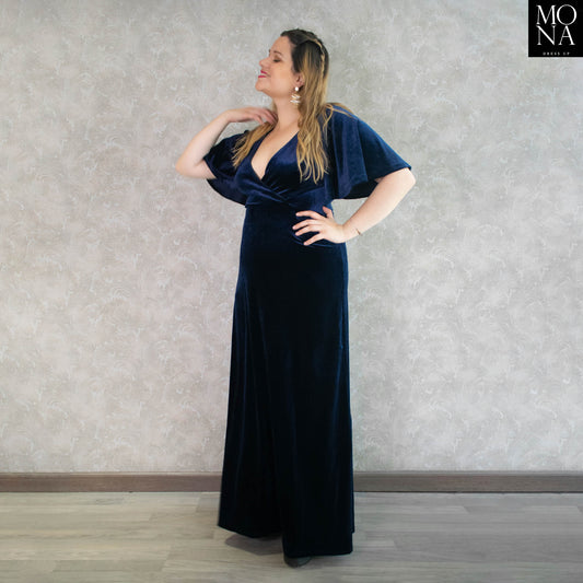 VESTIDO LARGO GIANNINA AZUL