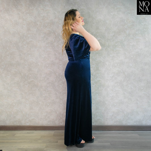 VESTIDO LARGO GIANNINA AZUL