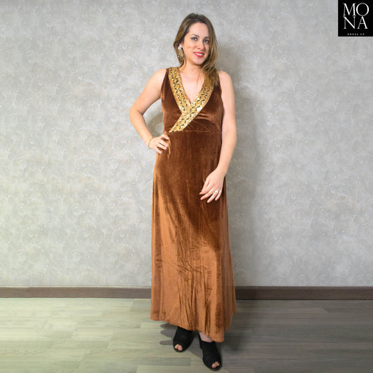 VESTIDO LARGO MATILDE CAFÉ