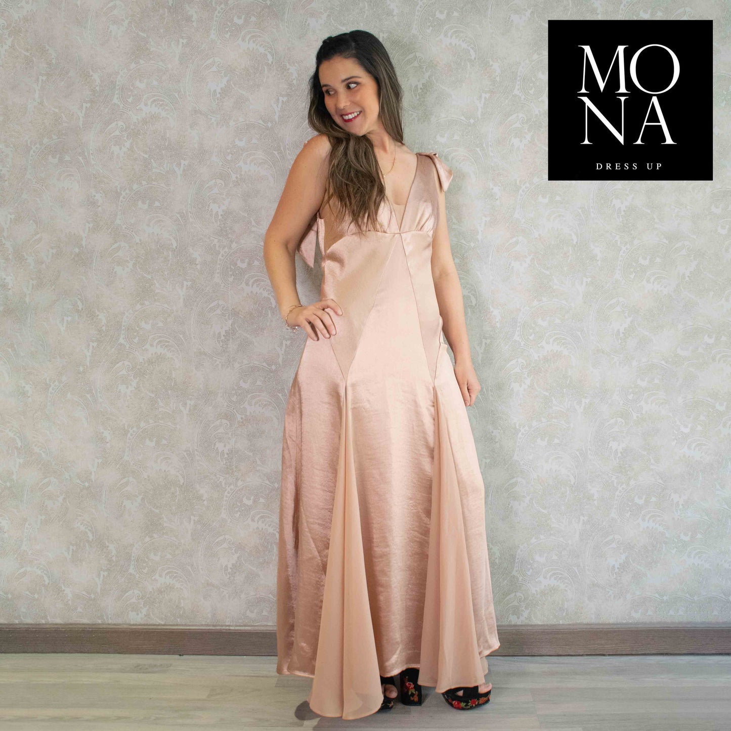 VESTIDO LARGO NICOLASA BEIGE