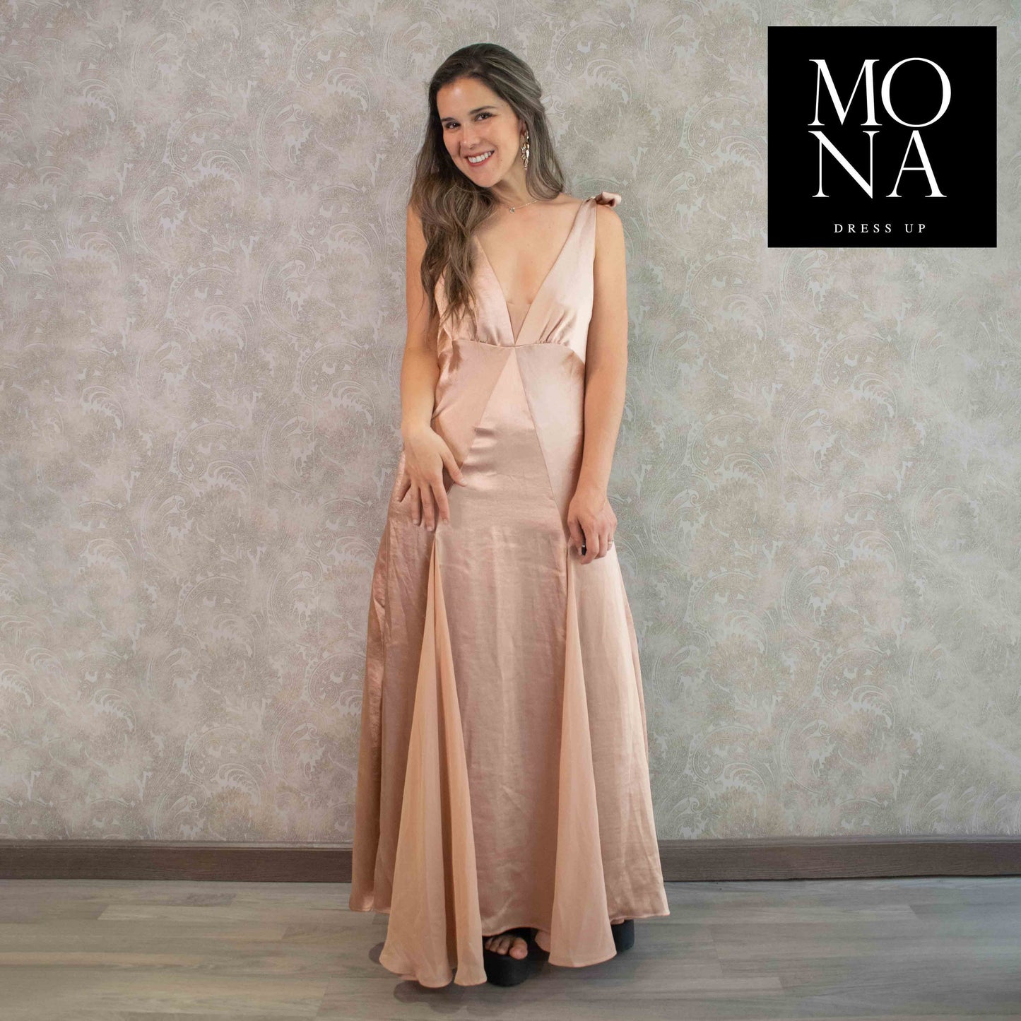 VESTIDO LARGO NICOLASA BEIGE